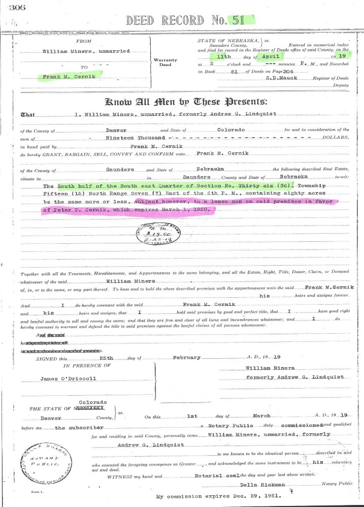 1907 Center Township Section 10