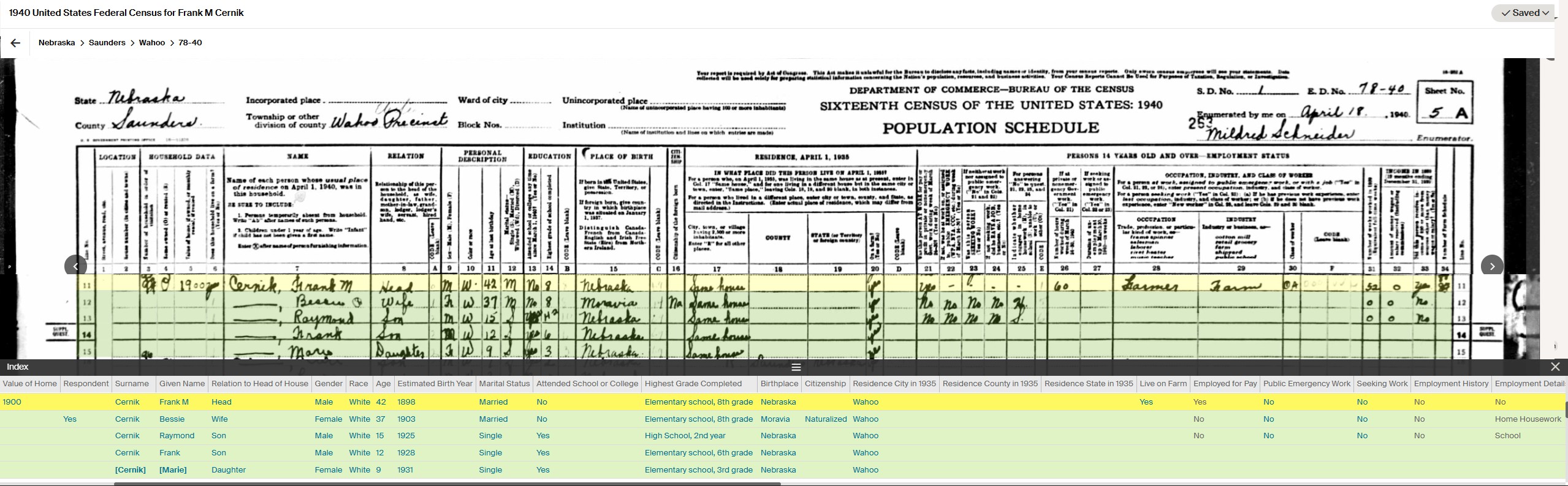 1907 Center Township Section 10