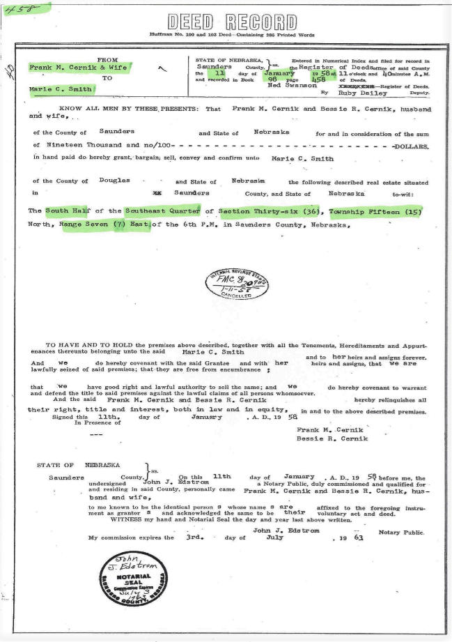 1907 Center Township Section 10