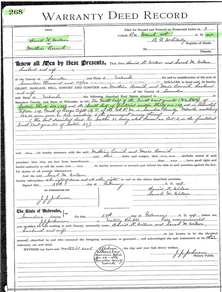 1907 Center Township Section 10