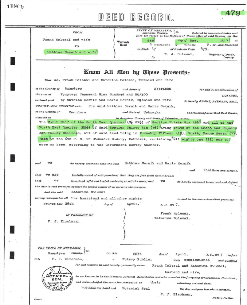 1907 Center Township Section 10
