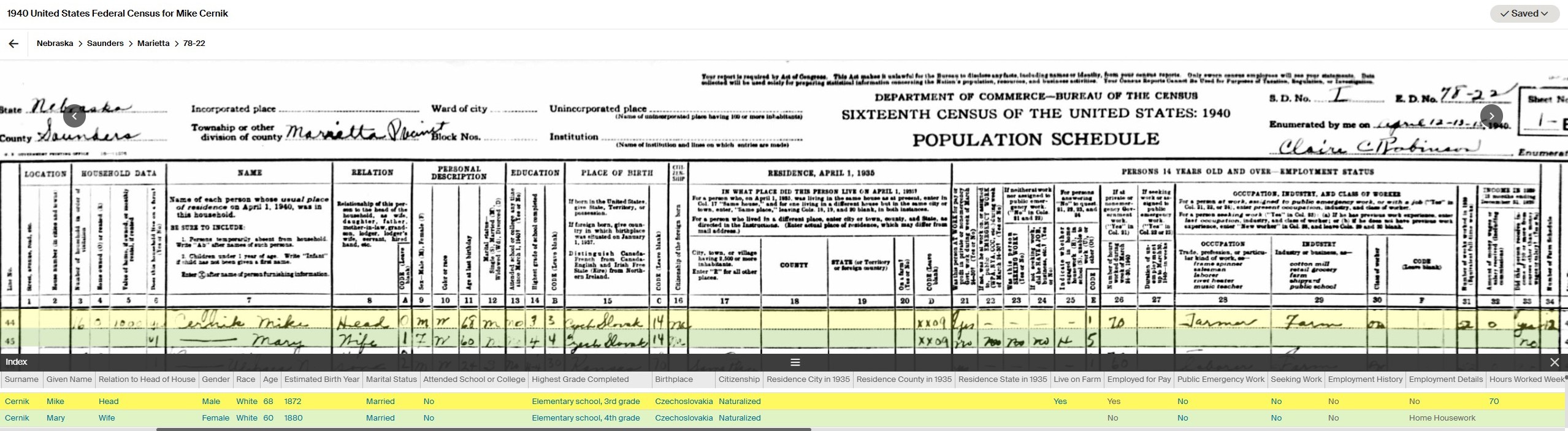 1907 Center Township Section 10