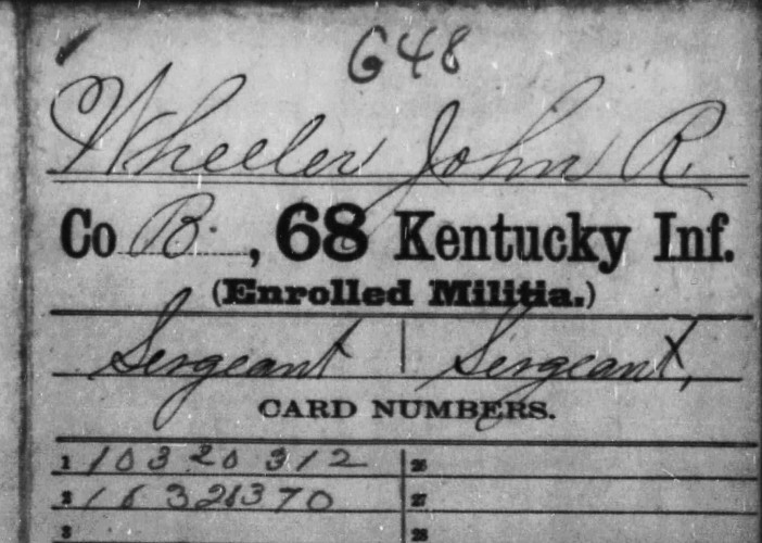 John Ramey Wheeler Muster Card